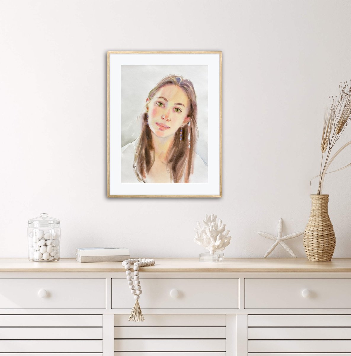 Impressionistic Portrait Watercolour By Olha Retunska, 12 X 16", Girl, Original Artwork