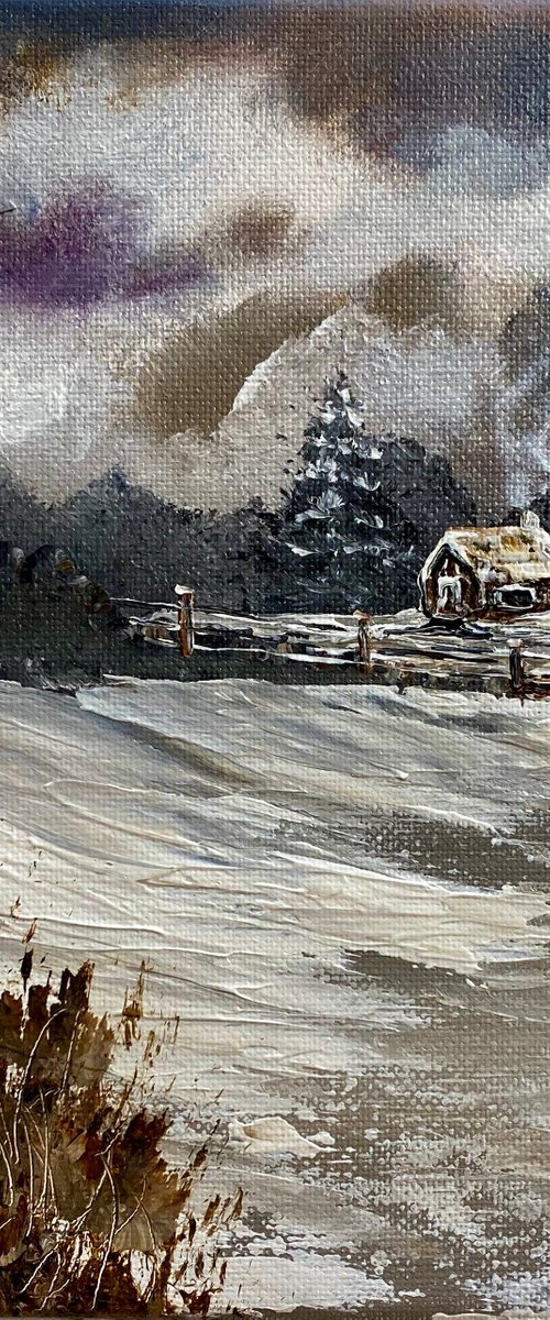 Cottage in the Snow by Marja Brown