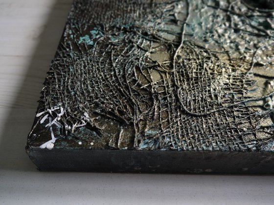 On The Shore - Large 90cm x 60cm, heavily textured mixed media painting, ready to hang