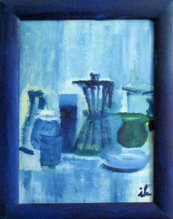 Breakfast at Cesare, 1, oil on canvas, 22 x 28 cm