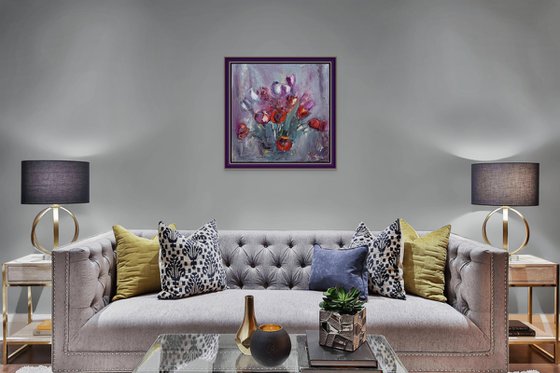 Bouquet in Crimson and Violet