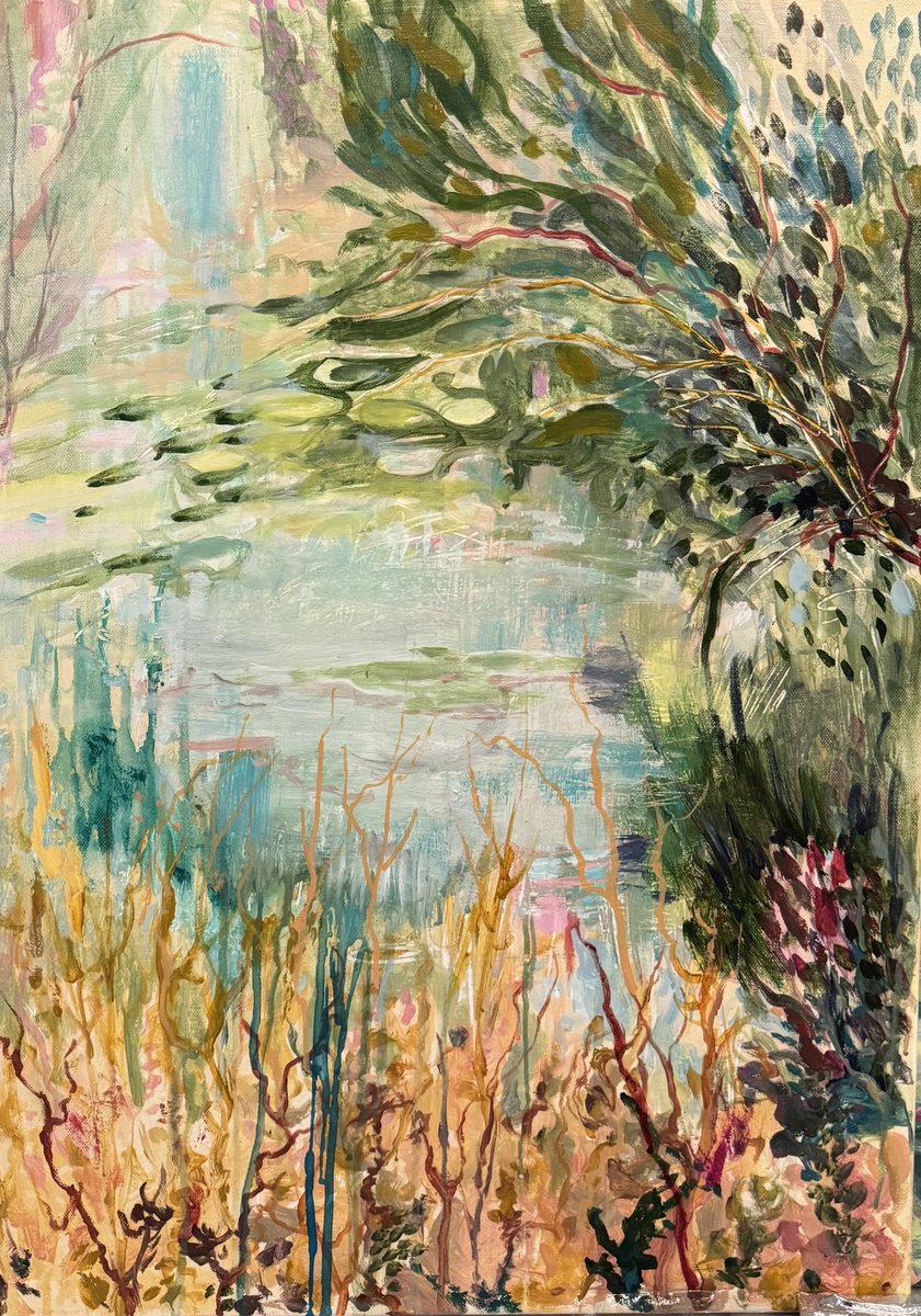 Pond In Fall 1 By Ayse Mcgowan, 20 X 28, Artwork For Sale On Artfinder