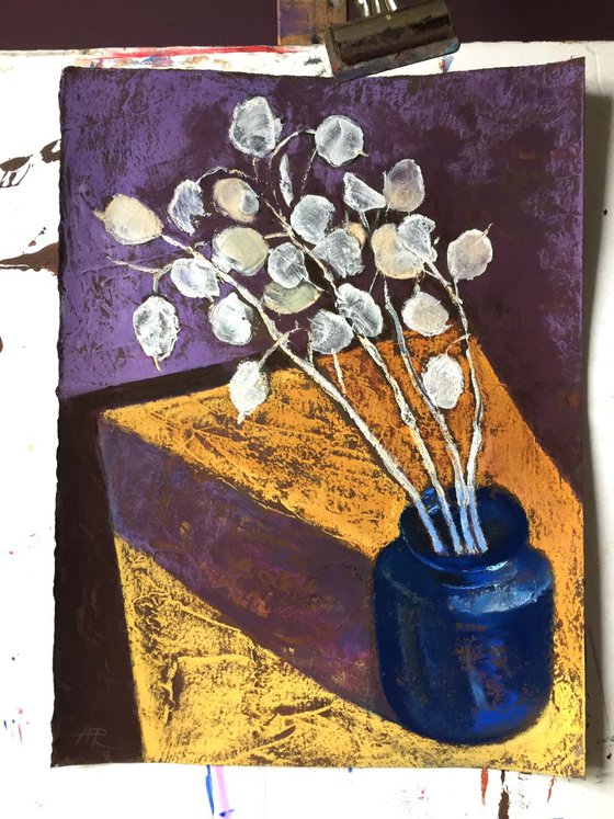 Silvery Translucence Still life Pastel Drawing