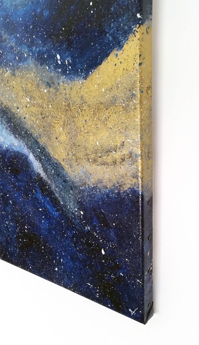 Abstract Gemstone Painting: 'Lapis Lazuli' - 130x81cm.