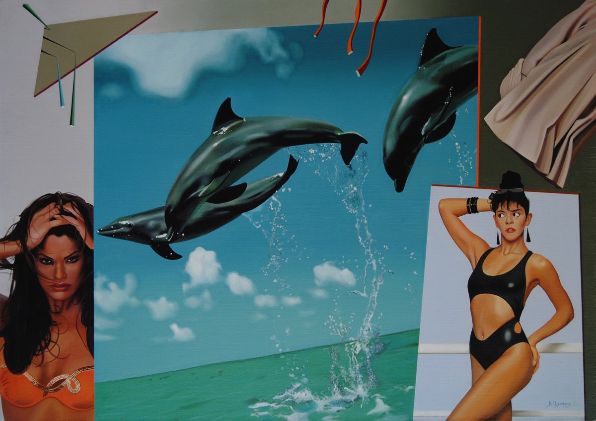 Photorealistic Portrait Oil Painting By Valeri Tsvetkov, 28 X 20", Memory Of Summer, Original Artwork