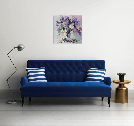 Lilac in an antique vase