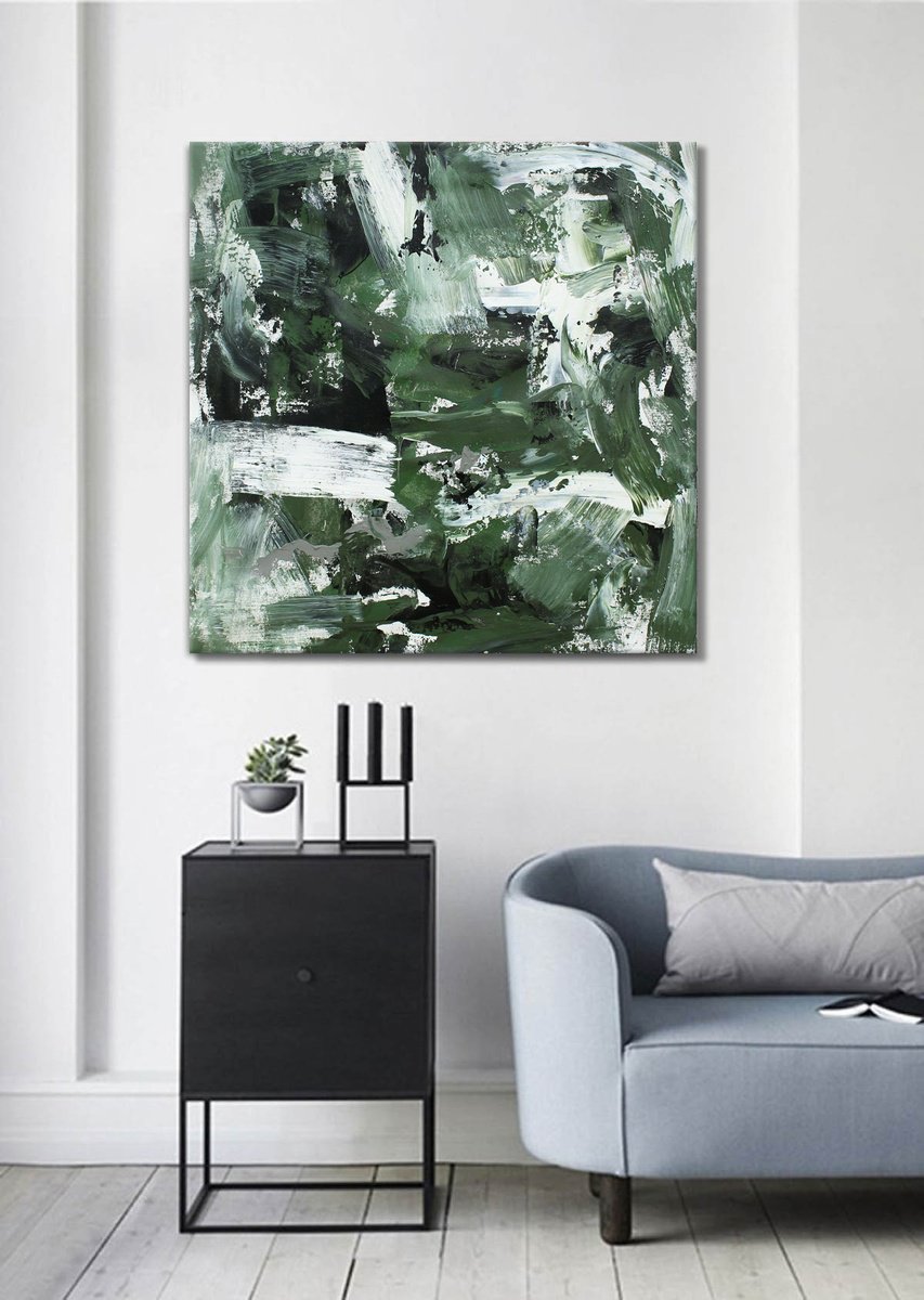 Abstract Oil Painting By Hugh Abernethy, 30 X 30, Letto, Original Artwork