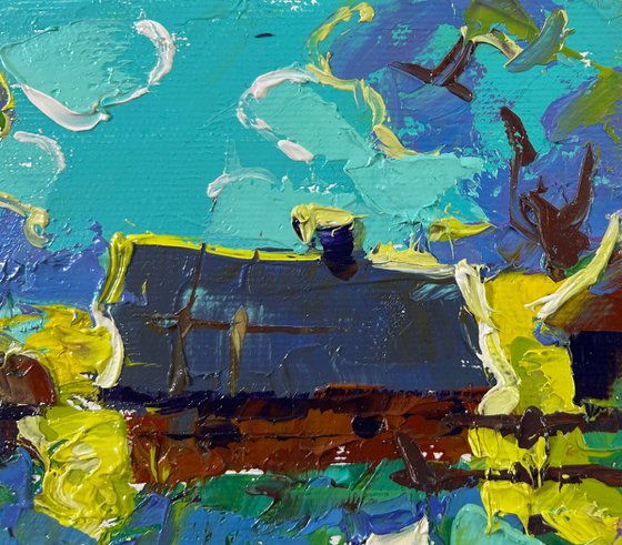 Moonlit night in the village