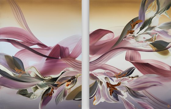 Blushing Canopy Diptych