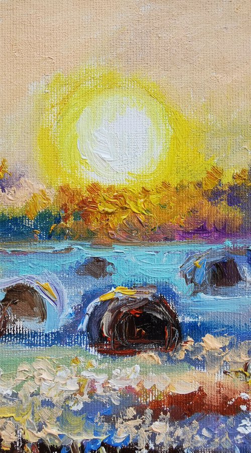 Sunset painting landscape art by Annet Loginova