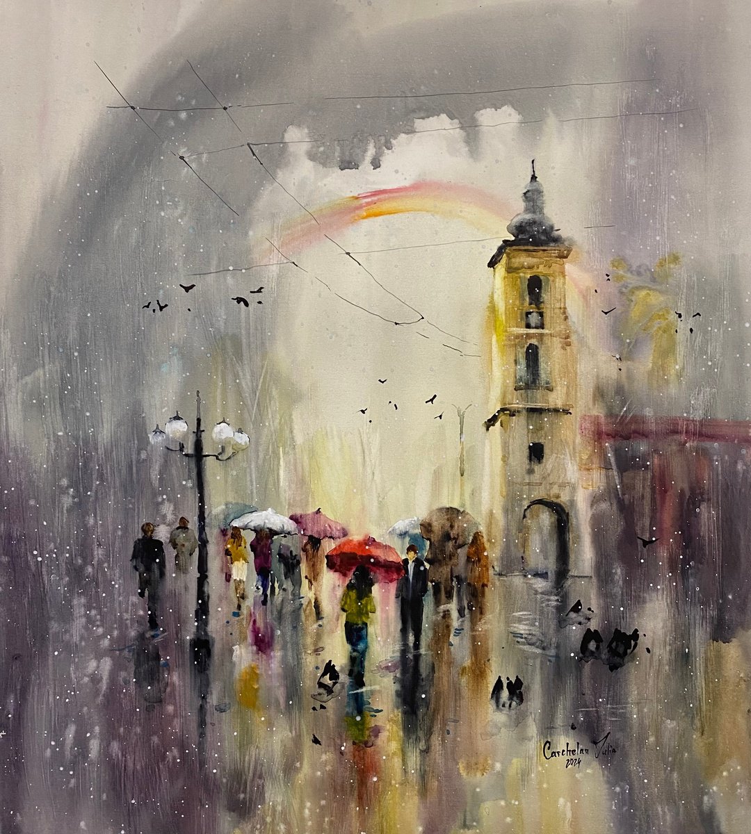  - Rainbow over umbrellas - ?, by Iulia Carchelan