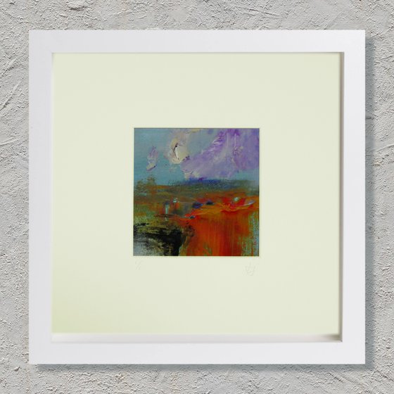 Framed, small abstract painting, FREE delivery; Composition 5