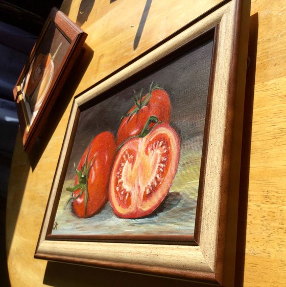 Ode to the tomato. Framed . Ready to hang .