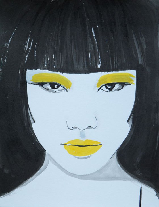 Girl with yellow lipstick MXM