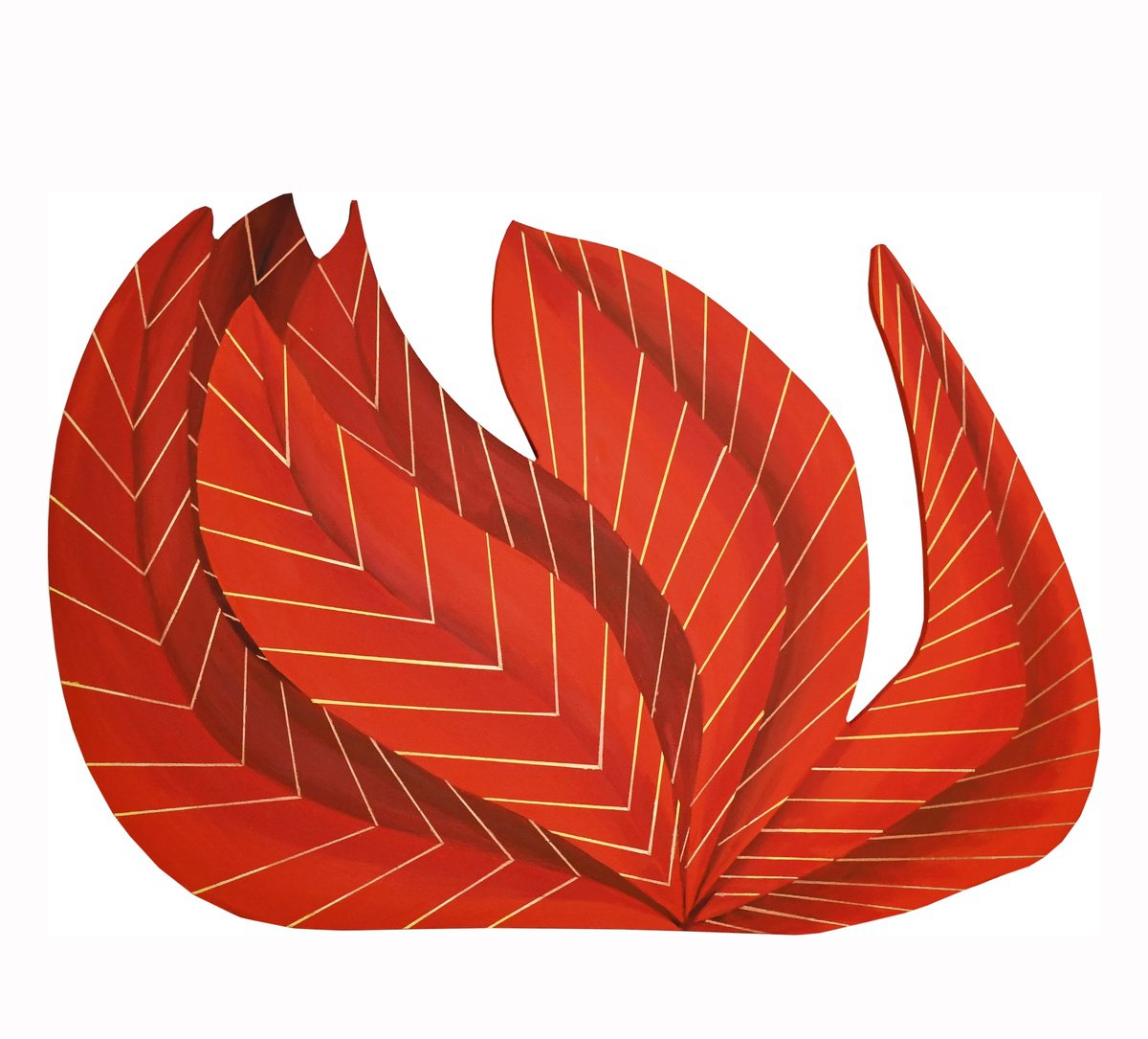 Geometric Botanical Sculpture By Zeljka Paic, 37 X 24", Architecture Of Nature Ii, Original Artwork