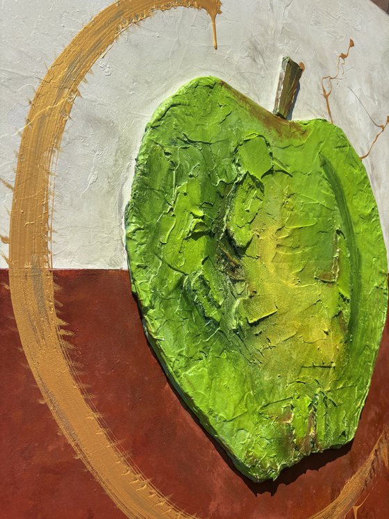 Green apple and gold