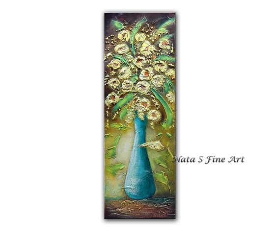 Bouquet Of Roses - Abstract Heavy Textured Flowers Painting