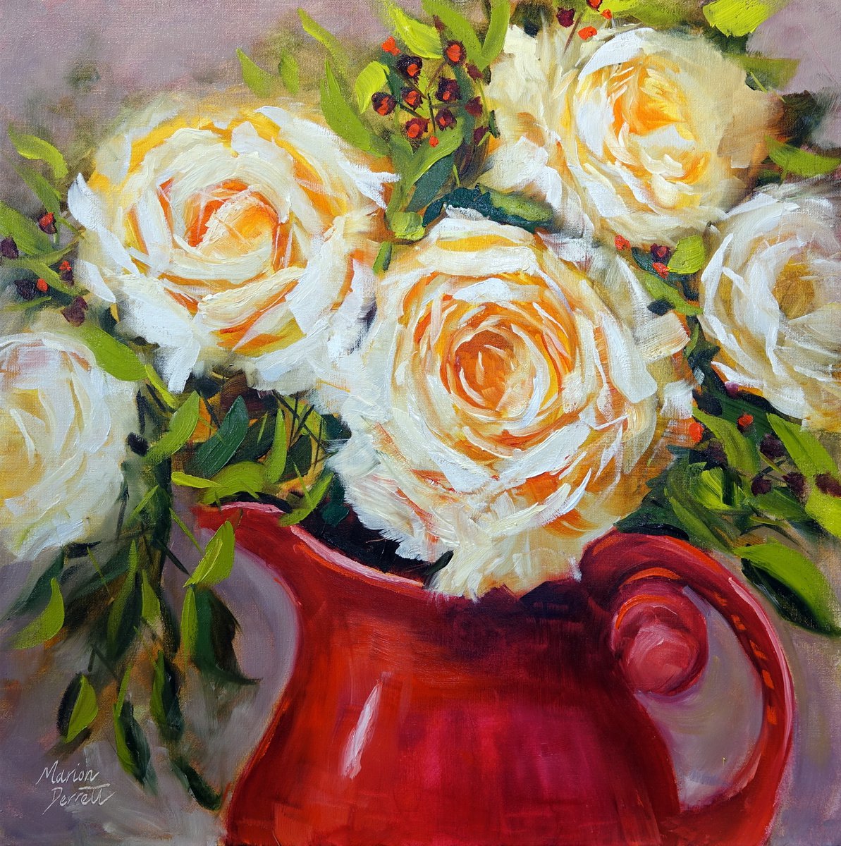 White Roses by Marion Derrett