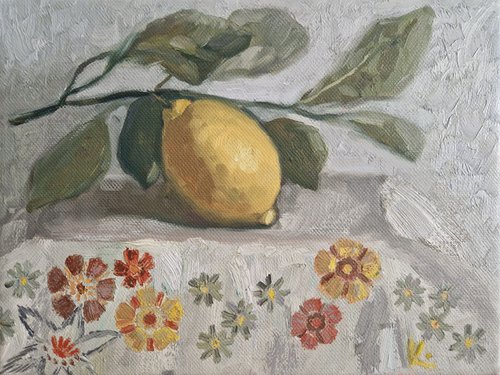 Still-life with fruit "Lemon" by Olena Kolotova