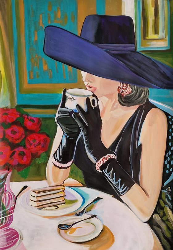 Lady with hat / 101 x 72 cm
