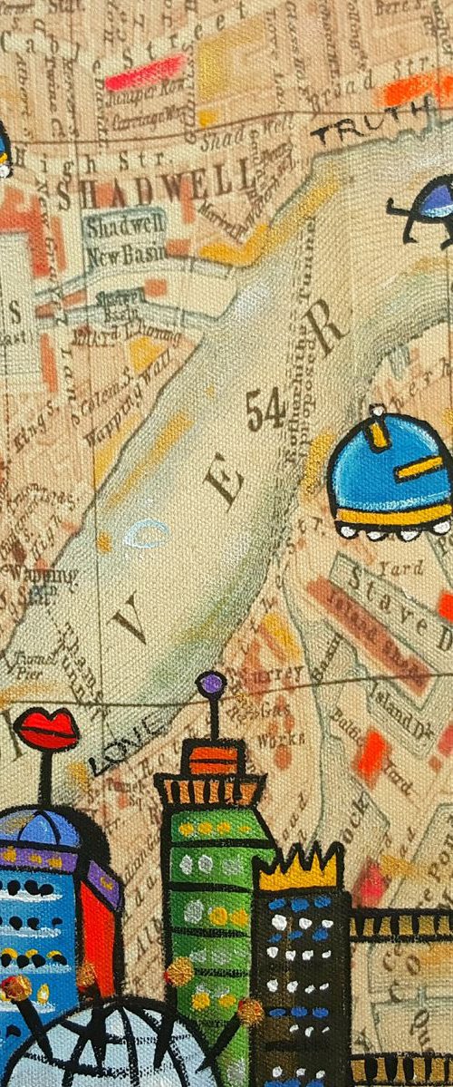 Old Map City of London by Maria Luisa  Azzini