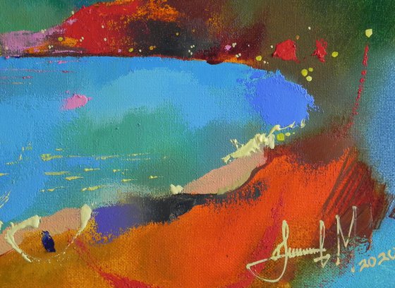 "Sunrise" ORIGINAL PAINTING OIL ON CANVAS ABSTRACT HOME DECOR