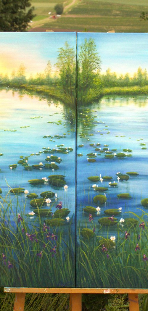 Set of 2 lily pond by Ludmilla Ukrow