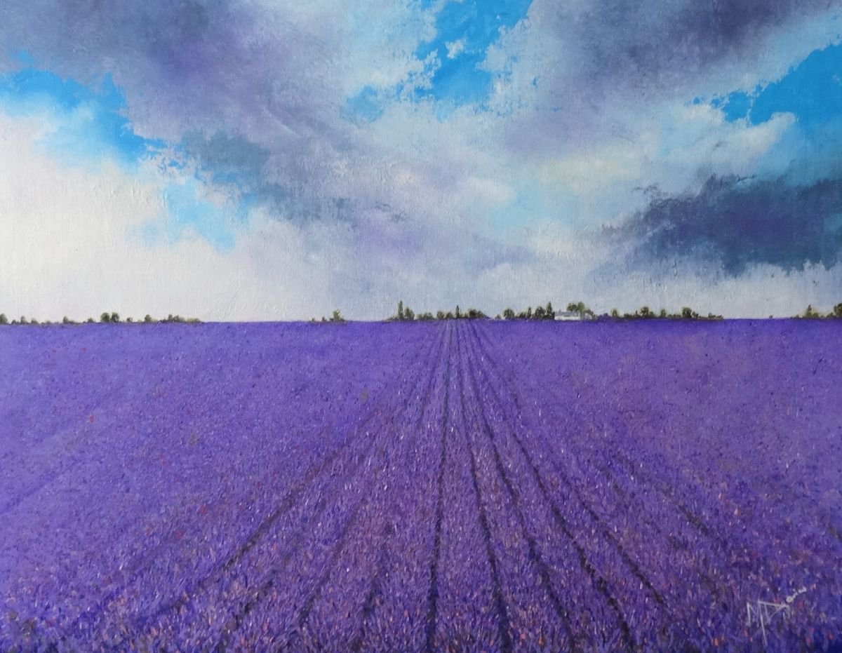 Impressionistic Landscape Oil Painting By Mel Davies Original Art, 20 X 16", Delightful, Original Artwork