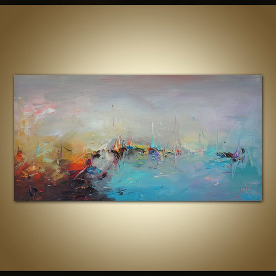 The colors of sea, Abstract Landscape Painting