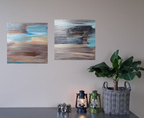 Diptych ''My Brushstrokes #1 and #2" by Painter Coded