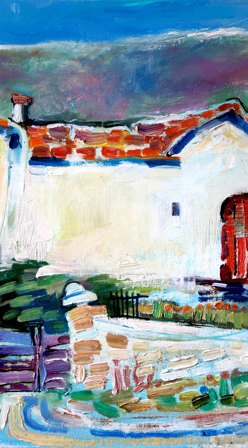 Summer farm in Provence. by Nikifor Swiristuhin