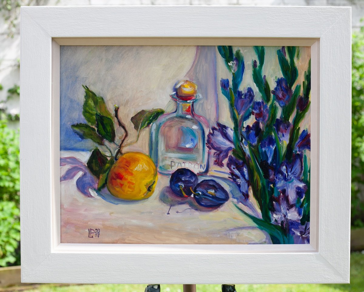 Still Life With Gladioli FRAMED by Liudmila Pisliakova