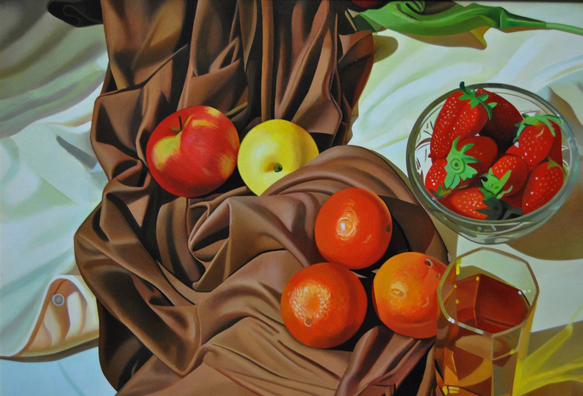 Still life with strawberries by Valeri Tsvetkov