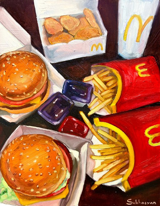 Still Life with McDonald’s Burgers and Fries