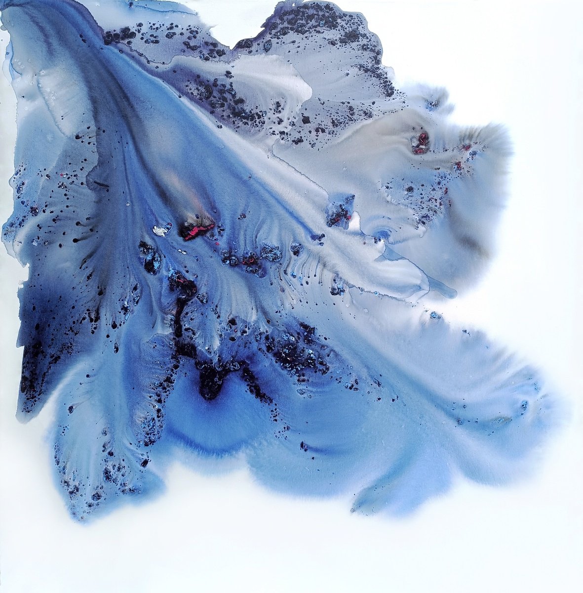 Abstract Landscape Acrylic Painting By Muriel Napoli, 39 X 39", Nature 343, Original Artwork