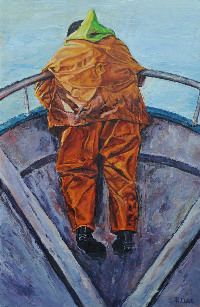 Impressionistic Portrait Oil Painting By Fuensanta Ruiz Urien, 24 X 36, En Busca Del Delfi?n, Original Artwork