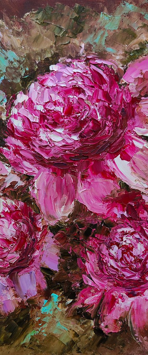 Peonies Flowers Painting by Yulia Berseneva