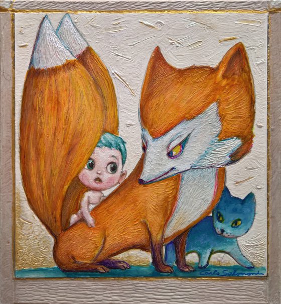 FOX AND BABY - (RESERVED for Yulya)