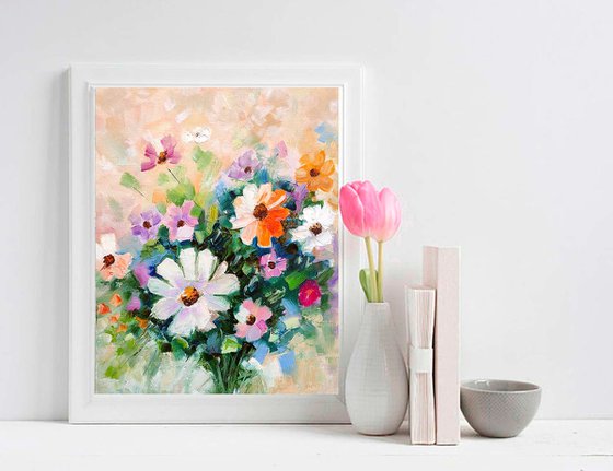 Bouquet of flowers oil painting