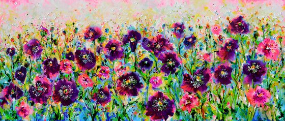 Opium Poppy Field, Purple Poppies