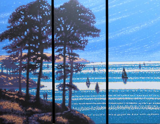 Coast path sunshine - Triptych