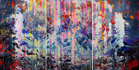 180x90cm. / Abstract triptych / Abstract 124