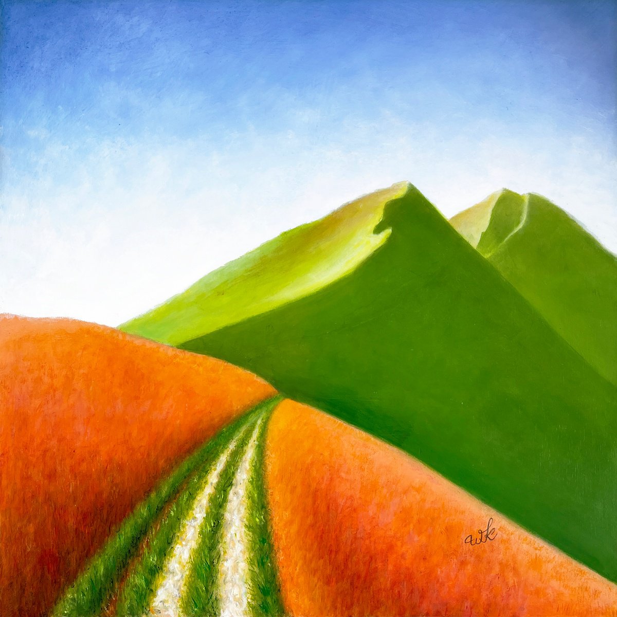 Impressionistic Landscape Oil Painting By Waldemar Kaliczak, 24 X 24", Afterimage #7, Original Artwork