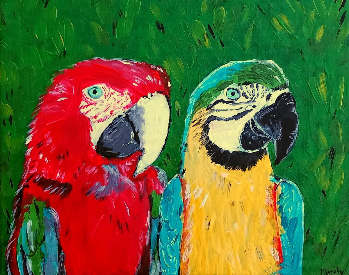 Macaw couple by Marily Valkijainen