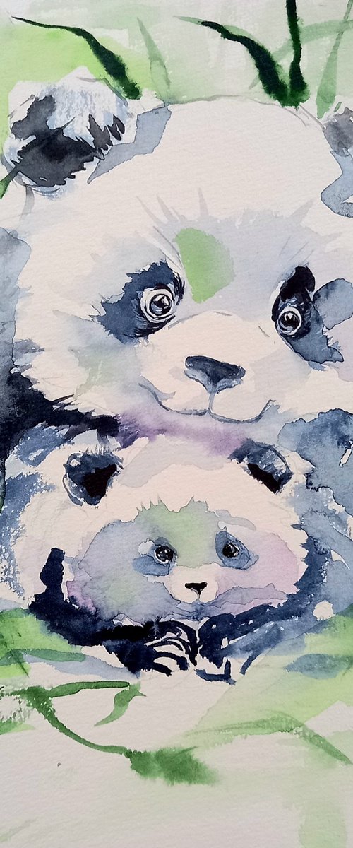 Panda with baby by Kovács Anna Brigitta