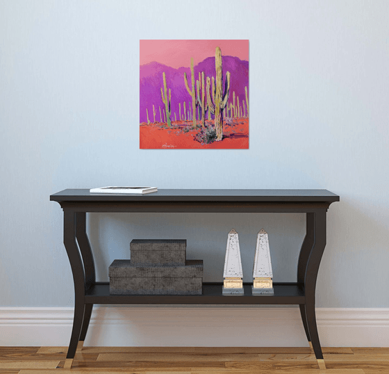 Saguaros. Desert Evening