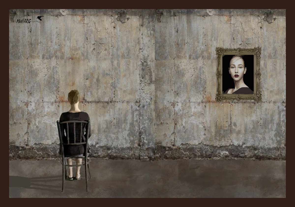 Impressionistic Portrait Acrylic Painting By Joe Mcharg, 41 X 29, Self Image 41