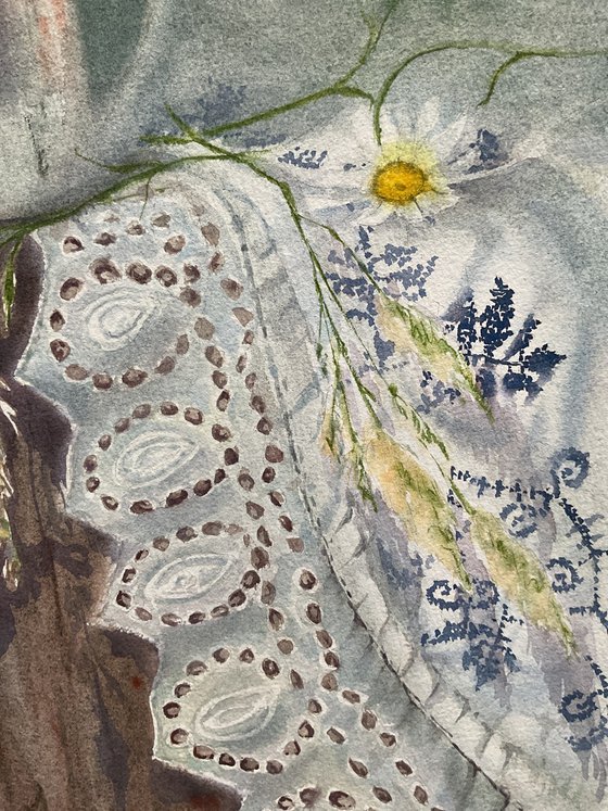 Village still life, original art