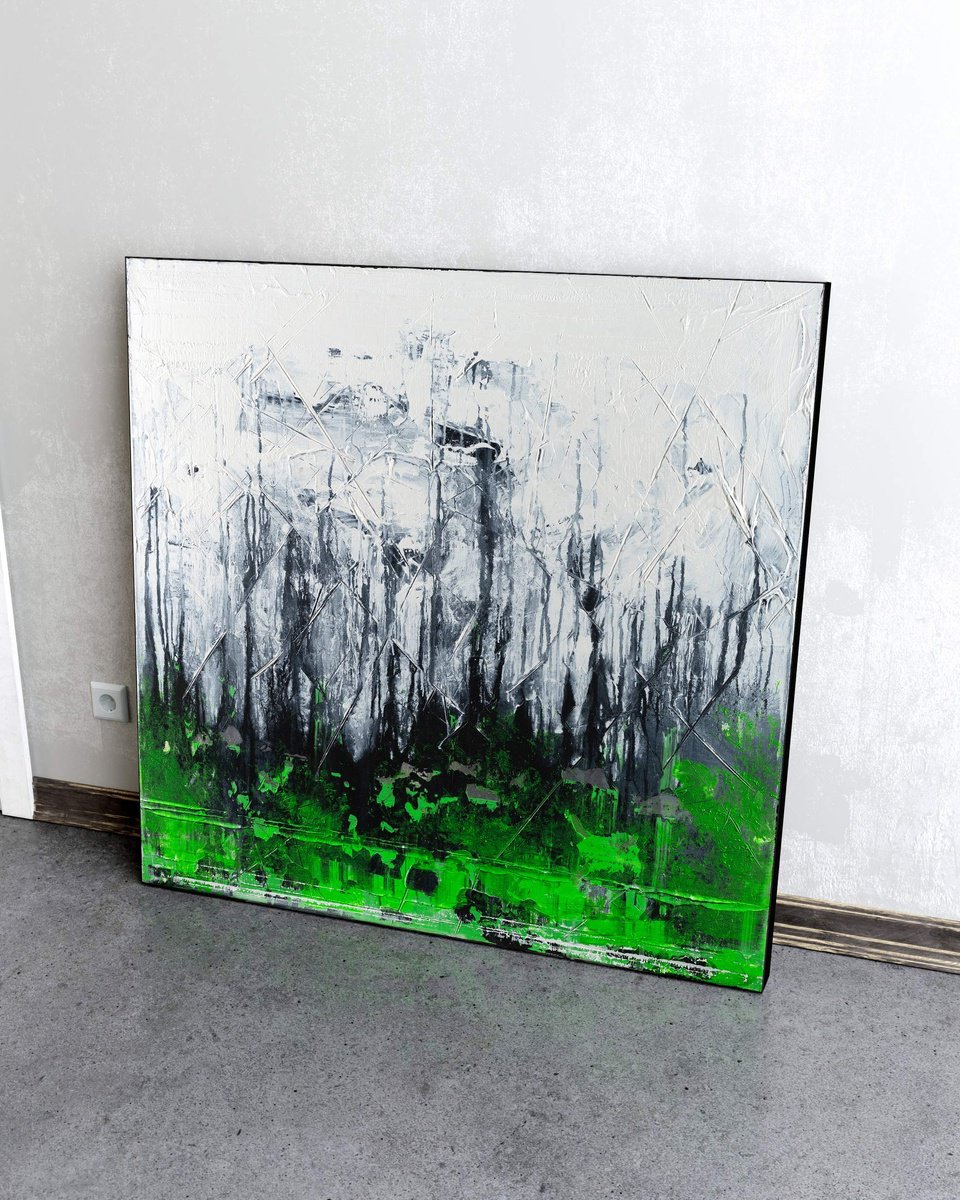 Organic Abstract Acrylic Painting By Nemanja Nikolic, 36 X 36", In The End, Original Artwork