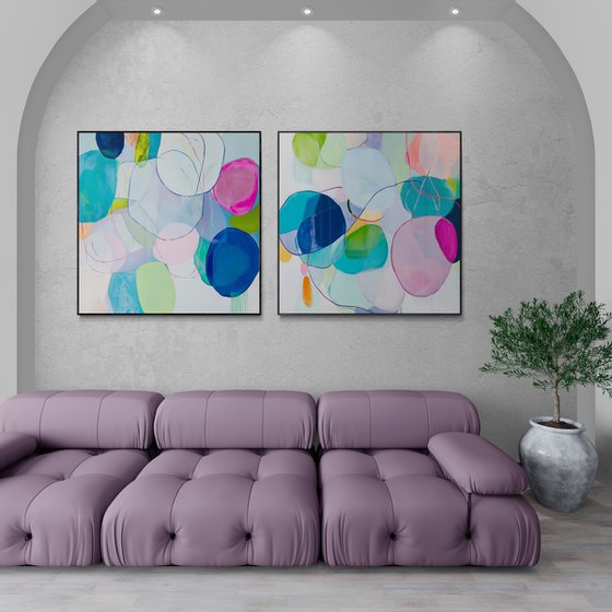 Diptych Abstract Painting